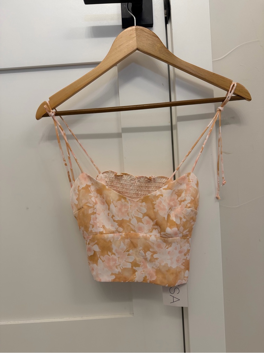 RESA Peach and Pink Floral Crop Top